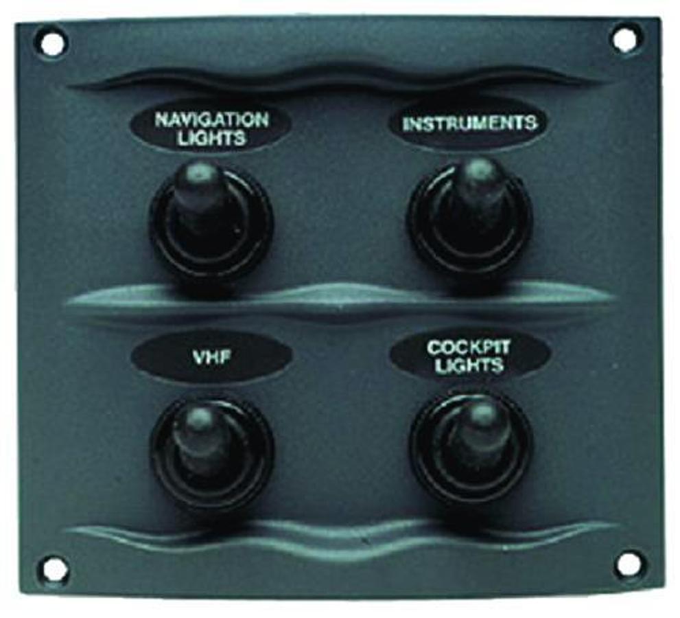 4-Switch Waterproof Switch Panel - Gray