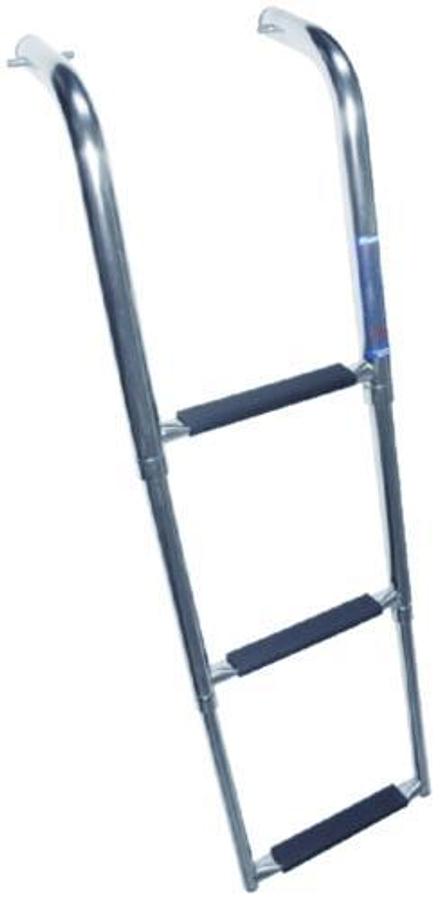 Electro Polished Under Platform Telescoping Ladder - 3 Steps