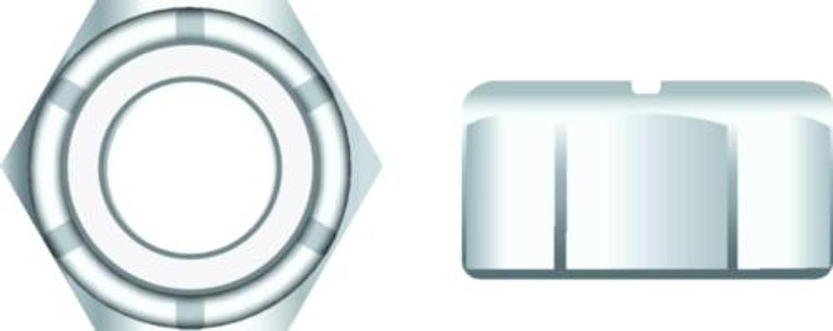 Stainless Steel Chrome Plated Nylon Insert Locknut - 8-32