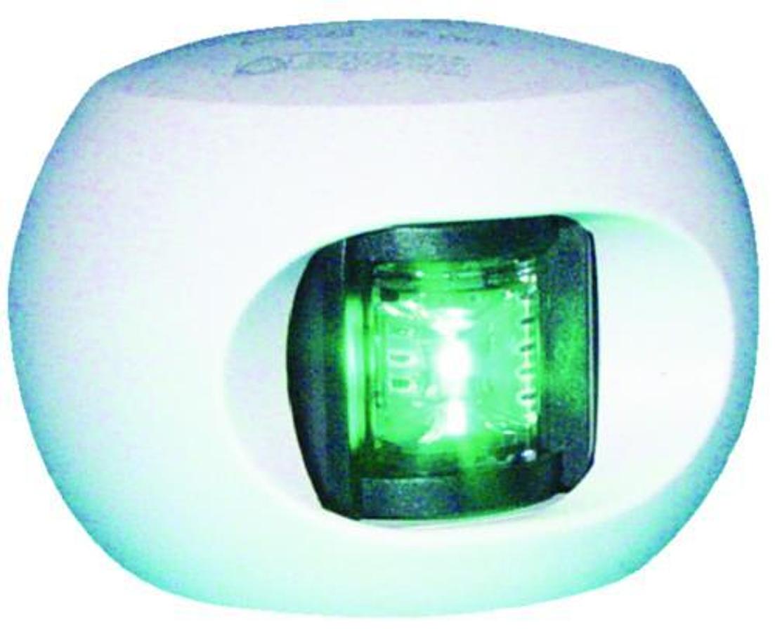 Series 33 LED Navigation Side Light - Side Mount Starboard - White Housing - Green Lens