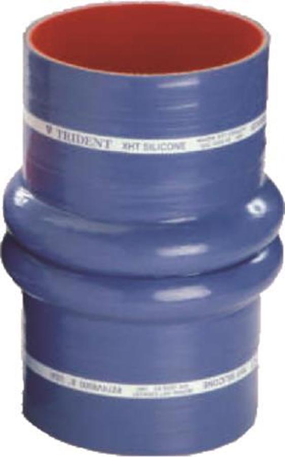 Blue Silicone VHT Double Hump Hose with T-Bolt Clamp - 8in.