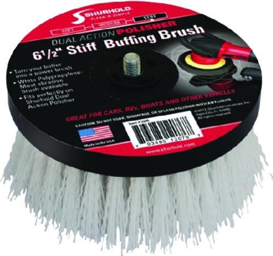 Dual Action Polisher Scrub Brush - Stiff - White