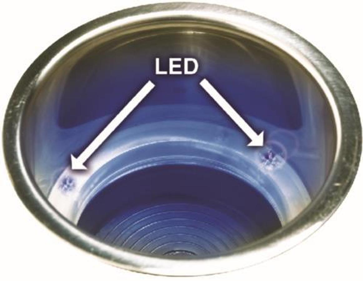 Stainless Steel Recessed Drink Holder with LED Light - Blue Light