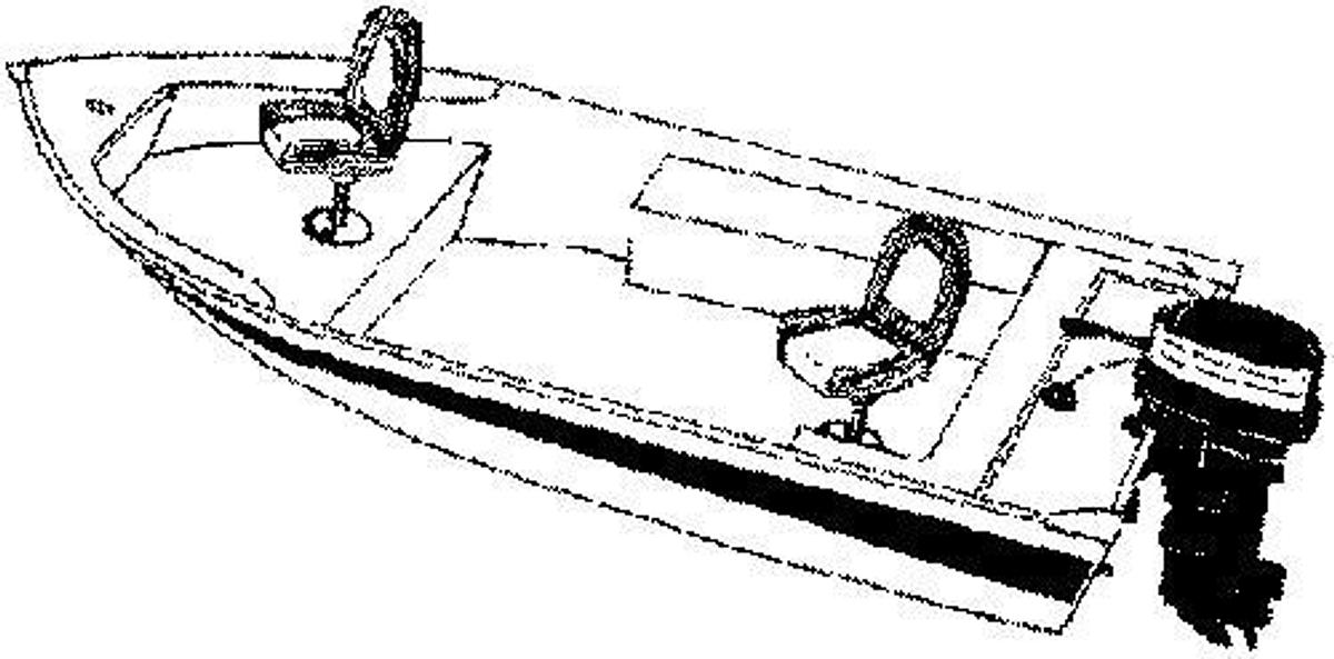 V-Hull Fishing Boat Cover Wide Series with Tie Down Kit - 14ft. 6in.