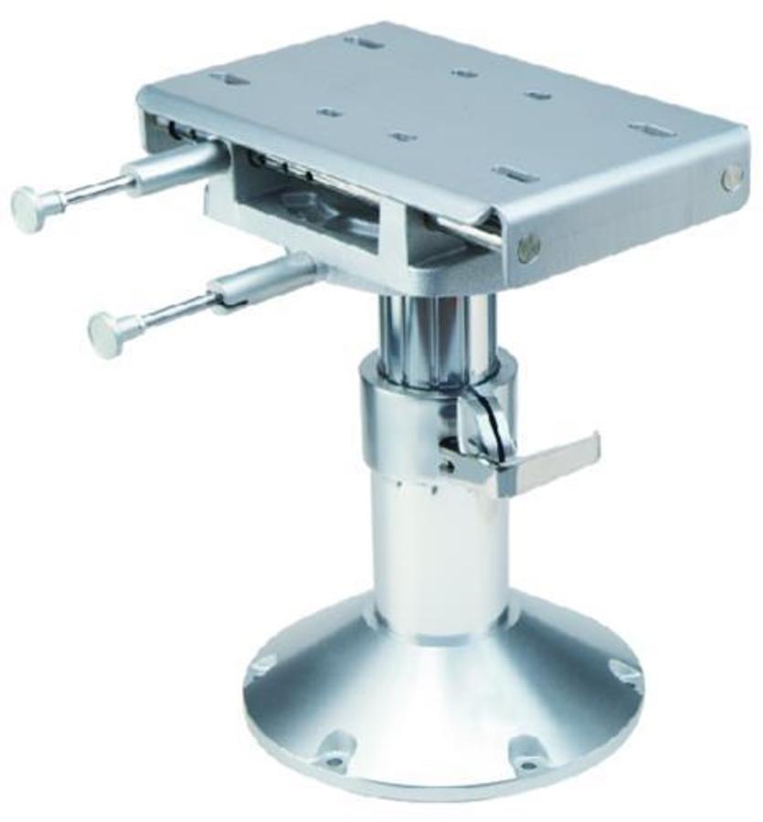 4.0 Commander II Gas Rise Seat Pedestal with Fore and Aft Slide - 14 3/8in. - 18 3/8in. - Anodized