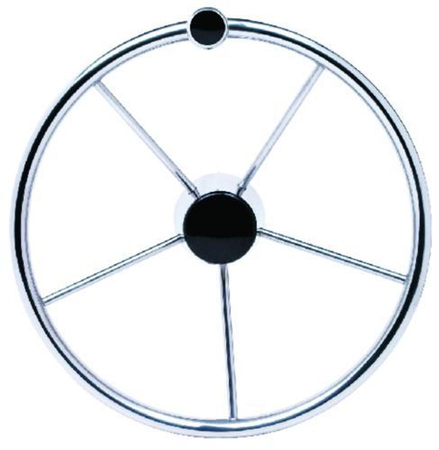Stainless Steel Destroyer Wheel with Turning Knob & Black Center Cap