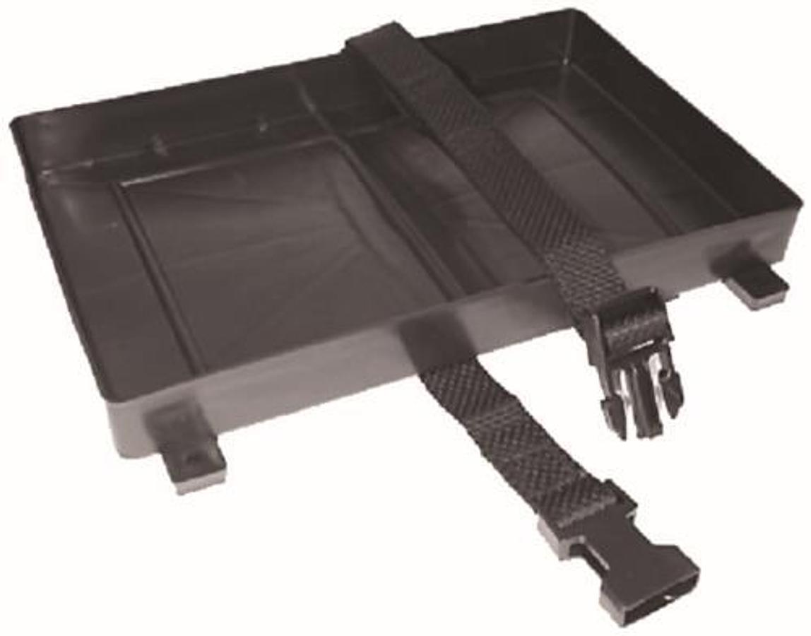 Battery Tray with Hold Down Strap - 13in. L x 7-1/8in. W x 1in. H - Group 29/31