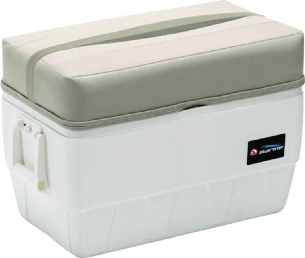 Premier Pontoon 48 Qt Igloo Cooler With Cushion Top - Stone/Mocha Java/Khaki