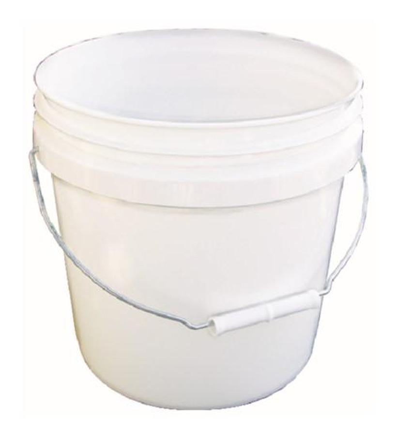 2 Gal. Plastic Industrial Pail with Handle - White