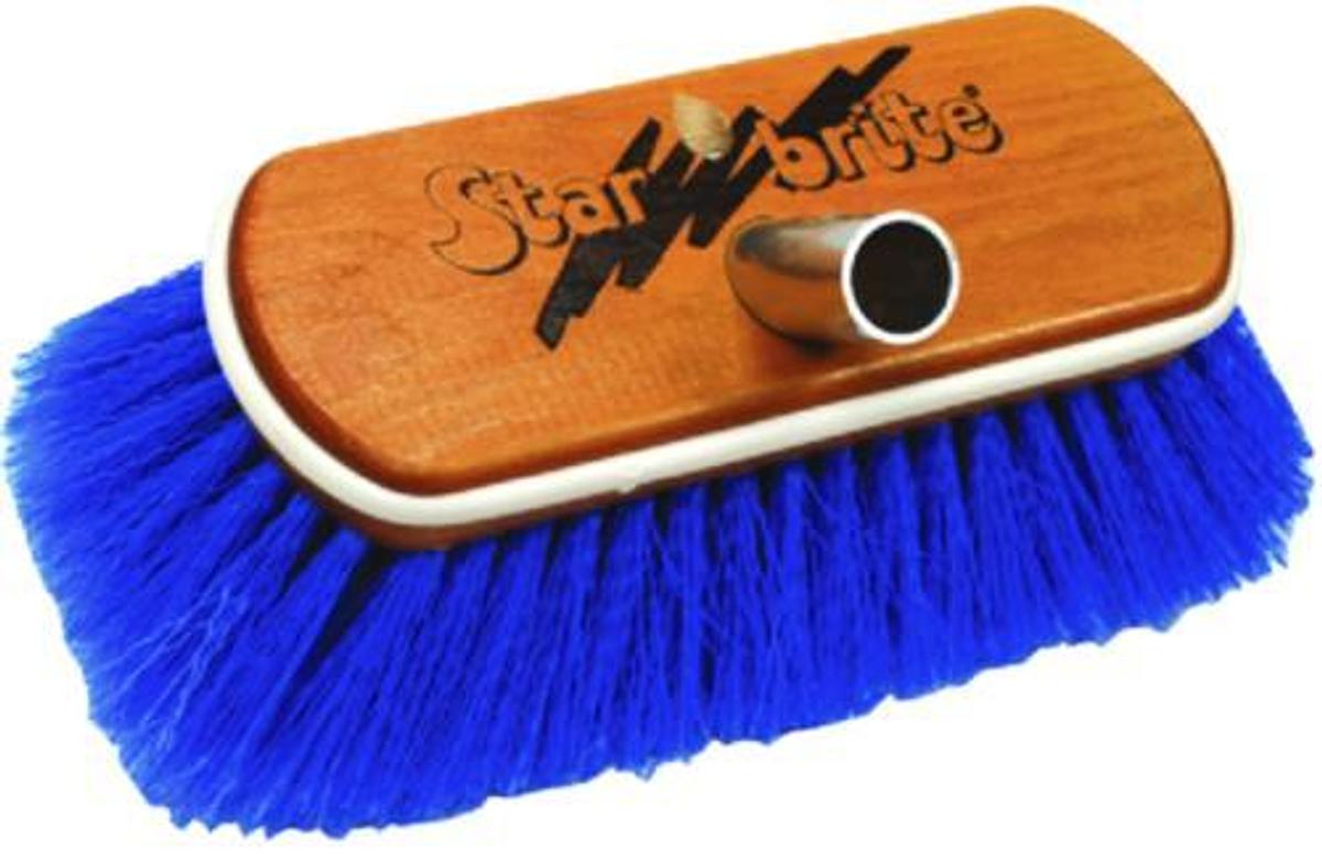 8in. Synthetic Wood Block Brush with Bumper - Medium - Blue