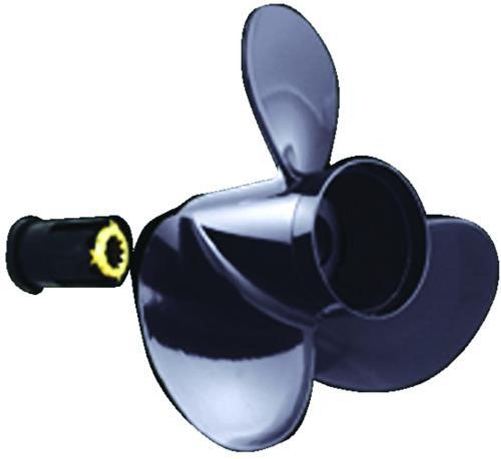 3-Blade Aluminum Propeller w/40-150 HP 4-1/4in. Gearcase for Hustler - 13-3/4in. x 15 - RH
