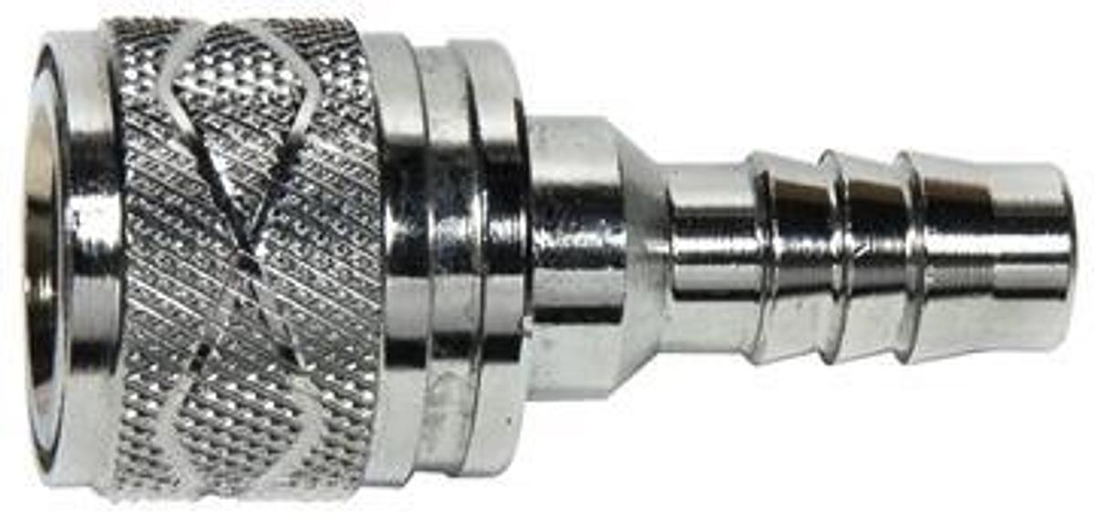 Fuel Line Hose-to-Tank Connector - 3/8in. Barb - Female - Up to 90HP - Chrome Plated Brass