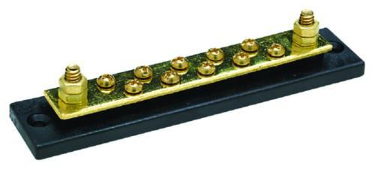 Solid Brass Bus Bar Terminal Block - 10 Gang