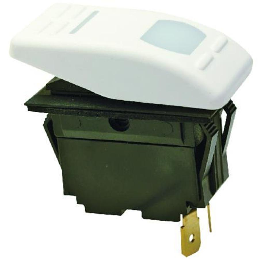 SPST Illuminated On/Off Rocker Switch - White