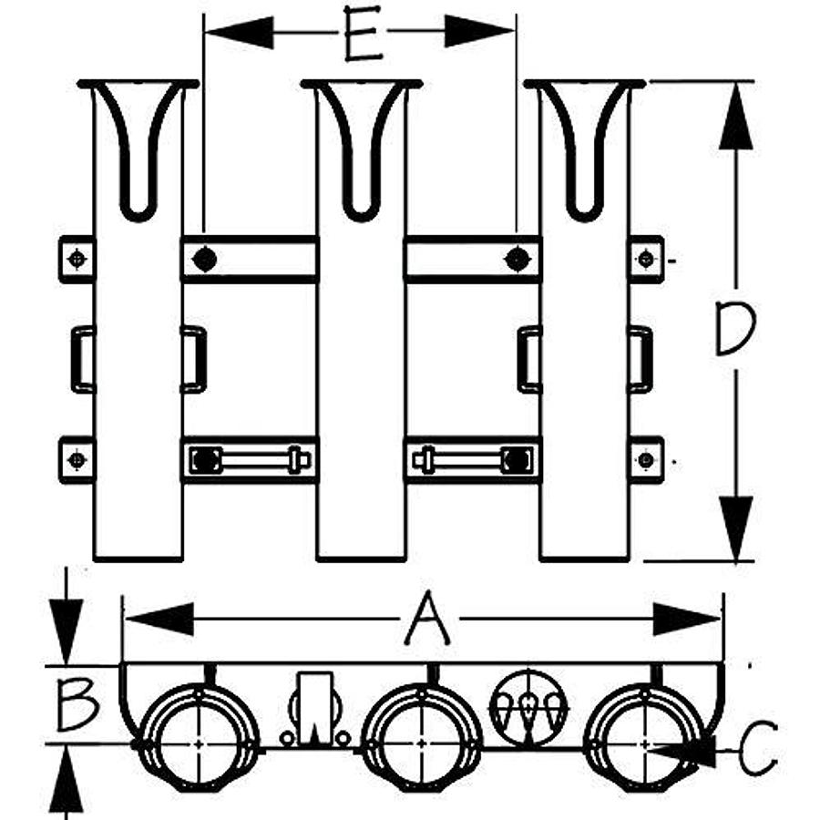 Triple Threat Three Pol Rod Holder - White