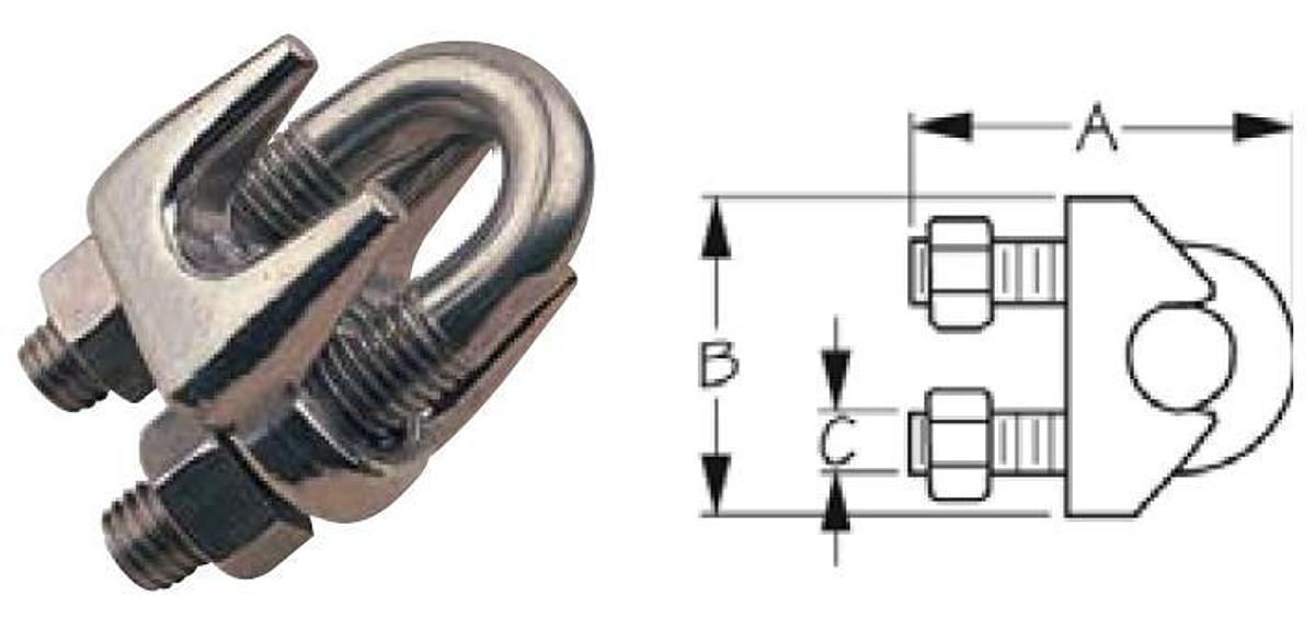 Stainless Steel Wire Rope Clip - 5/32in.
