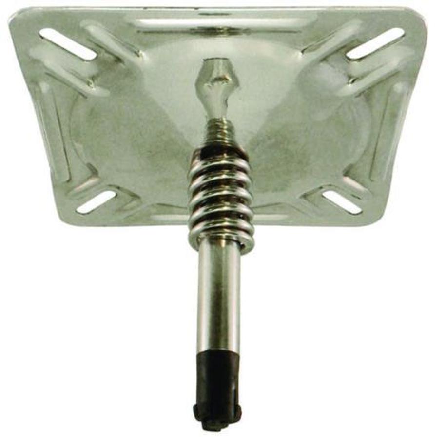 KingPin Swivel Seat Mount with Spring - 7in. x 7in. - Polished