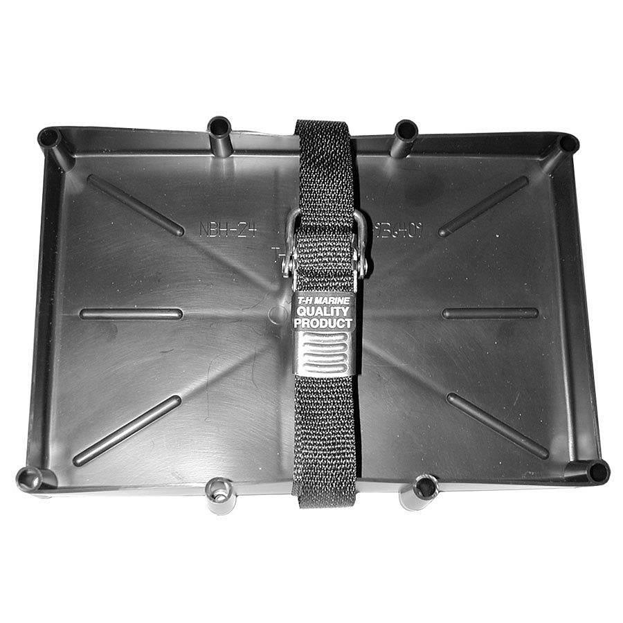 Battery Tray with Stainless Steel Buckle - 10-5/8in. L x 7in. W x 1in. H - Group 24