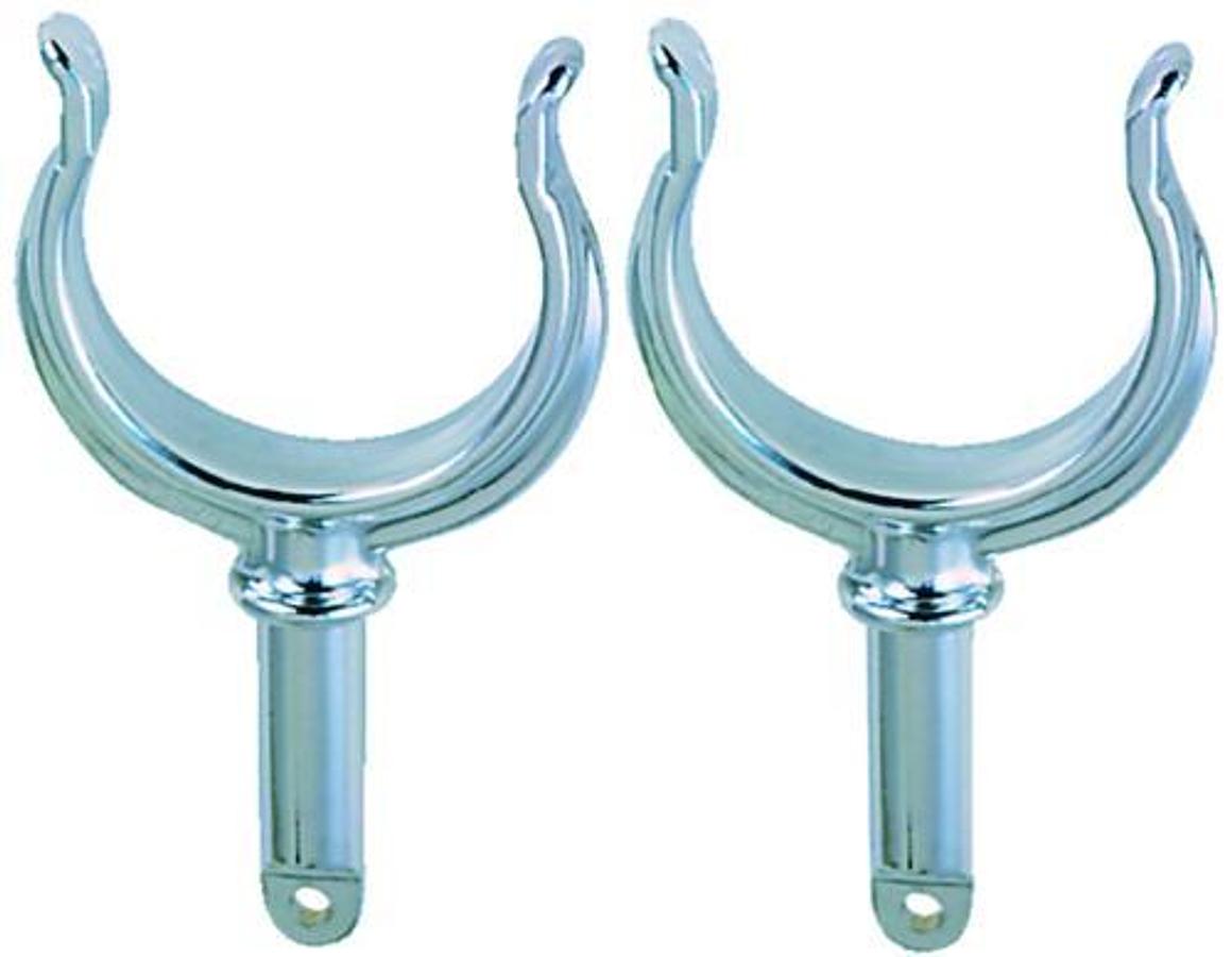 Ribbed Rowlock Horns - Chrome Plated (1pr.)