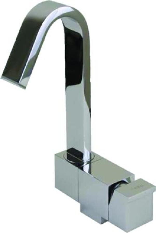 Geometric Folding with Swivel Spout - Chrome Brass