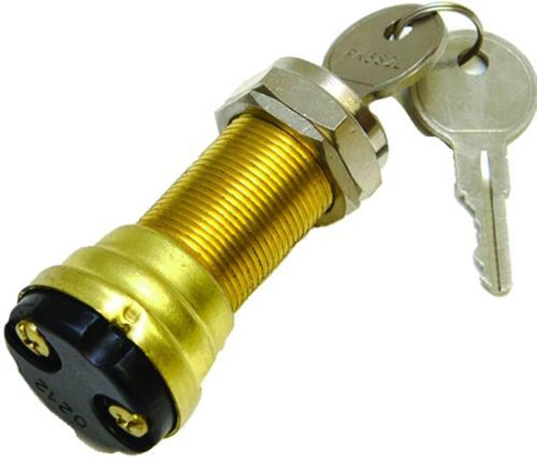 2 Position Conventional Brass Ignition Switches - 1-1/8in. - 2 Screw Terminal