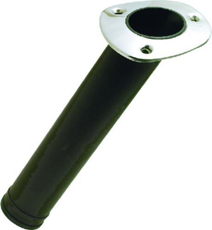 30 deg. Plastic Rod Holder with Stainless Steel Flange - 9in. L x 1-17/32in. ID