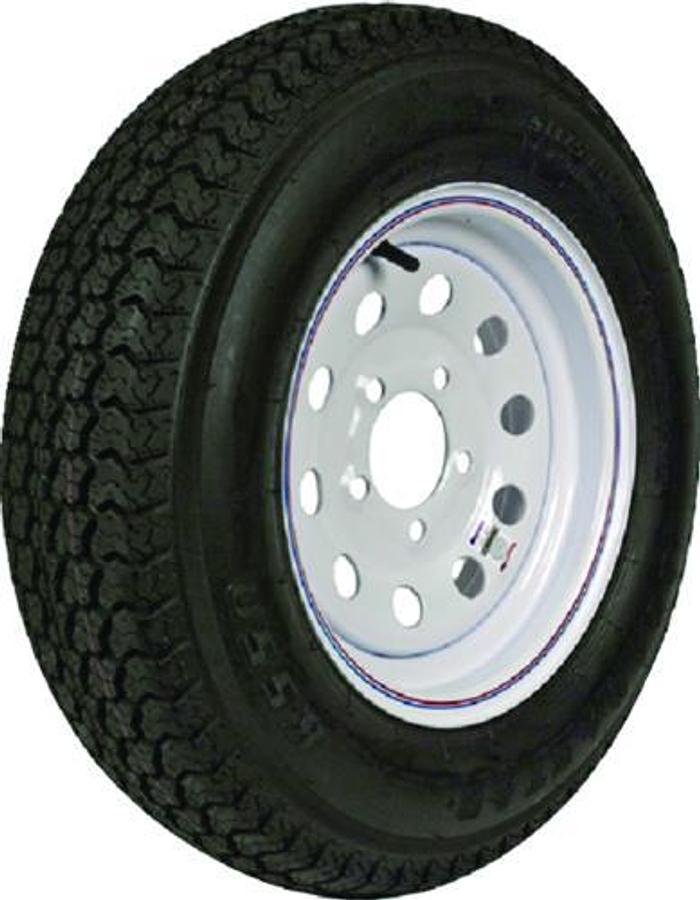 K550 13in. ST Bias Modular Tire and Wheel Assembly - Max Load 1102lbs. - 5 Lug - White w/Stripes