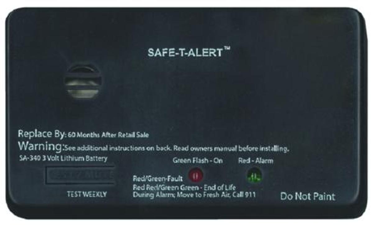 Battery-Operated Carbon Monoxide Alarm - Black