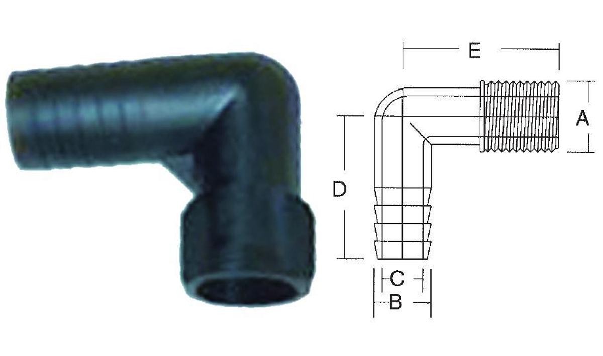 Female Elbow - 3/4in. Pipe - 3/4in. Hose