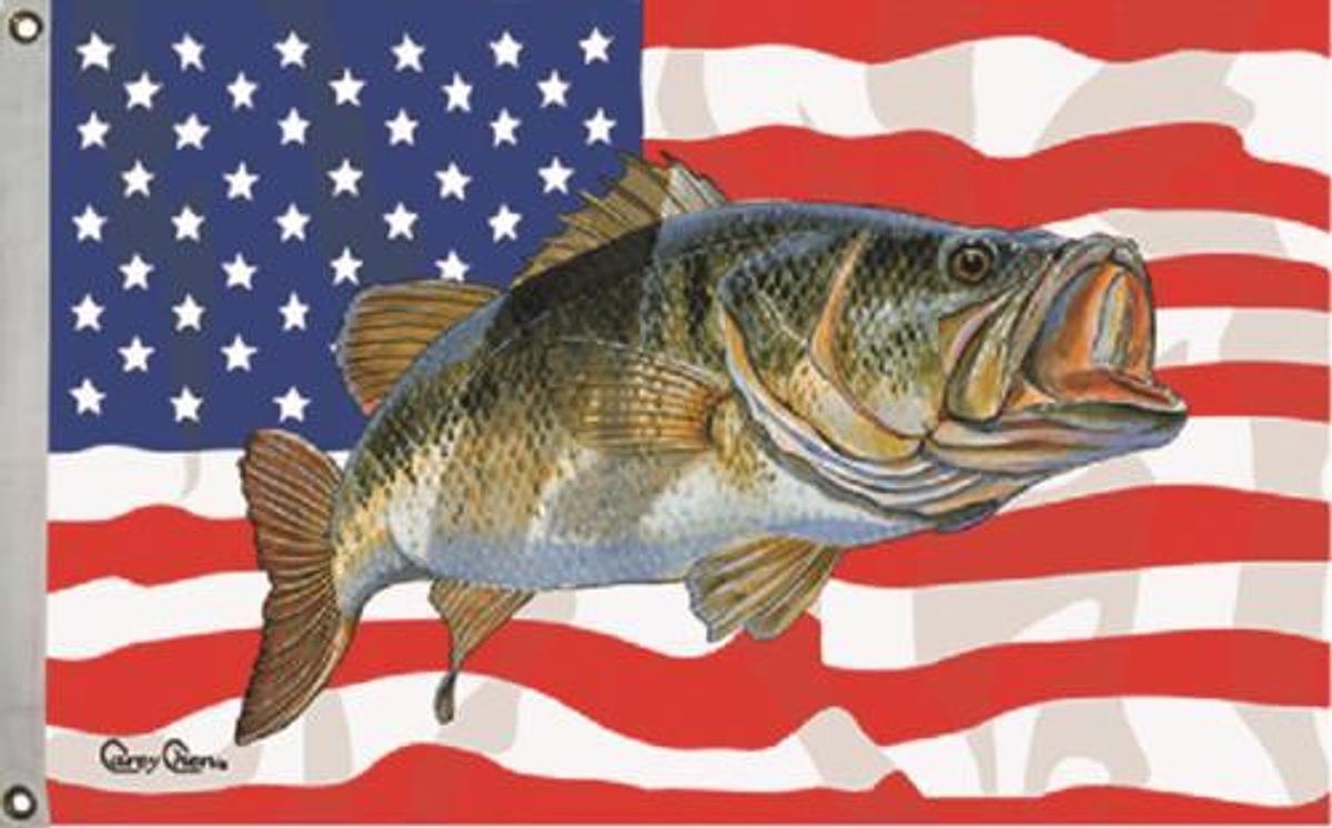 Carey Chen US Fish Flag - 16in. x 24in. - US/Bass