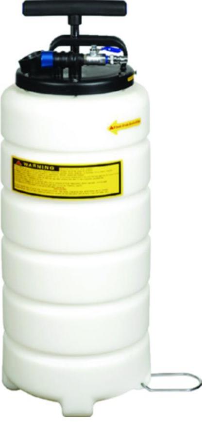 Pneumatic/Manual Fluid Extractor - 9.5in.L x 10.5in.W x 18in.H - 16qt. Capacity - 40-170 PSI