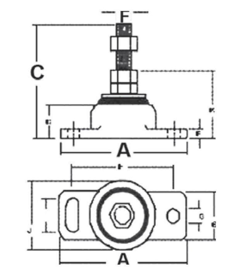 Rubber Engine Single Mount - 5/8-18UNF