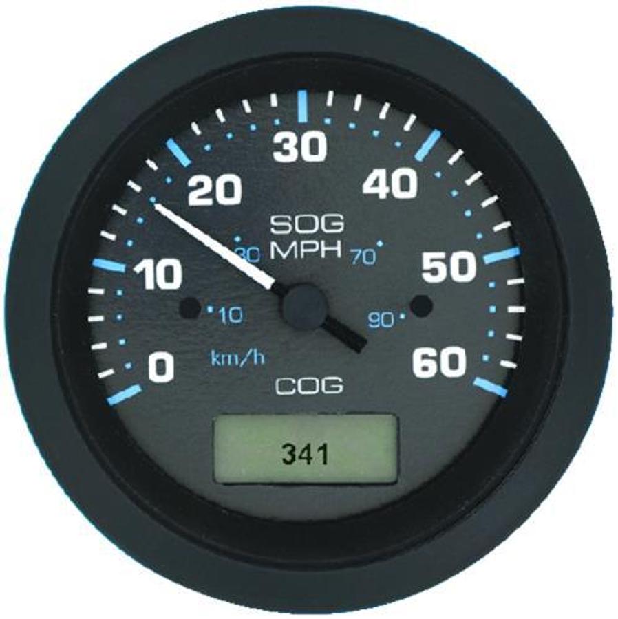 Eclipse Black 3in. Domed GPS Speedometer - 80 MPH