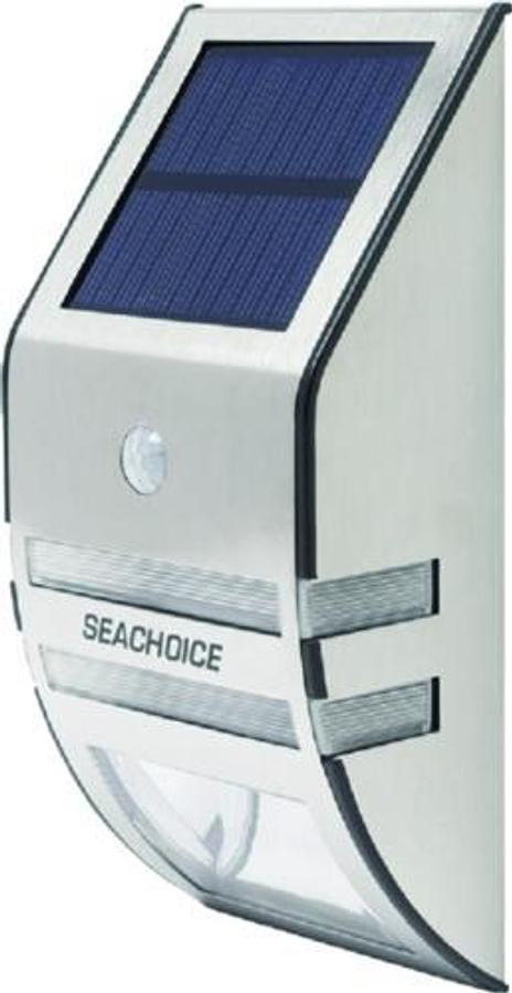 Solar Side-Mount Stainless 2 LED Dock Light - 3-1/16in.W x 6-5/8in.H x 1-7/8in.D - Warm White