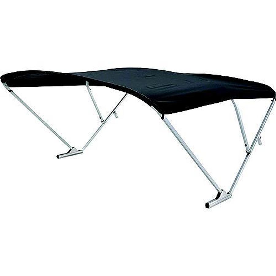 Sureshade Power Bimini with Battery Option - Black with Clear Anodized Frame