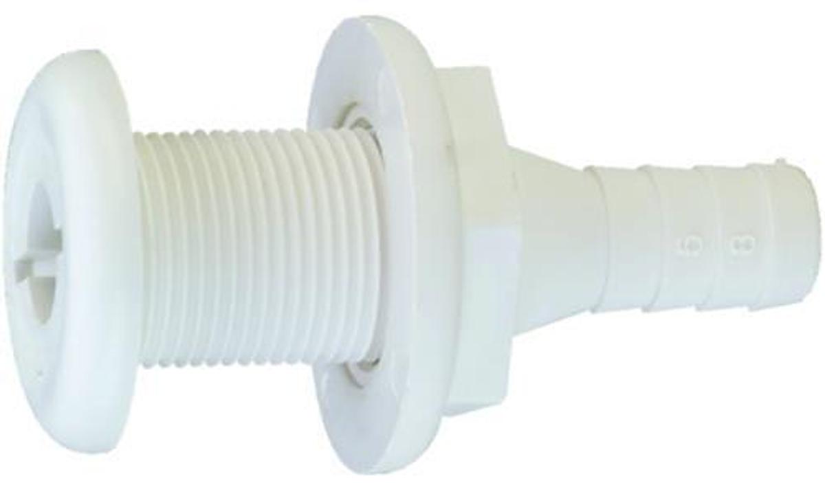 Straight Thru-Hull Connector - 3/4in. Hose - 2in. Flange
