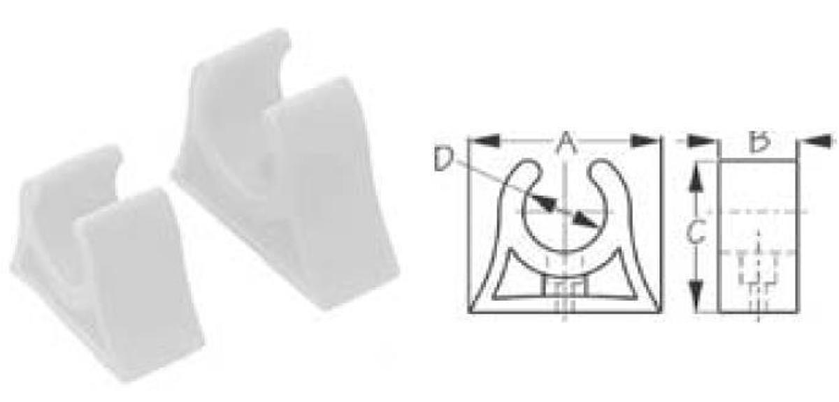 Pole Storage Clip - 3/4in. - White