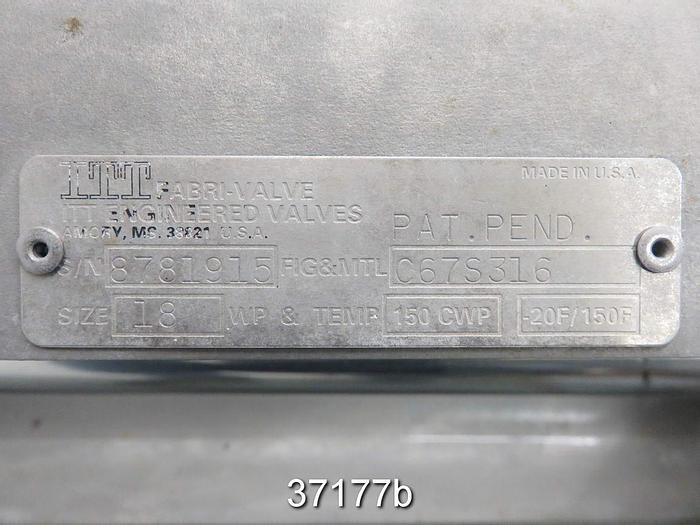 Used Fabri 18" Air Operated Knife Gate Valve #37177