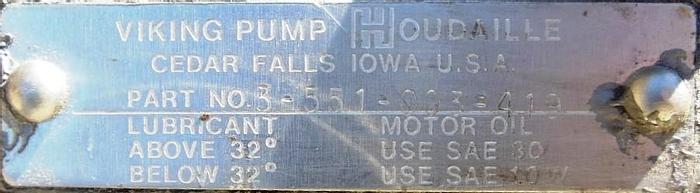 Used Pump, Centrif., Viking, Mdl K124, 5 HP, C/st, 2" In/Out, #S742874