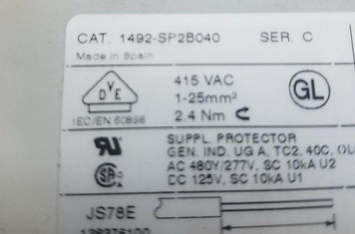 Used Allen Bradley 1492-SP2B040 Series C