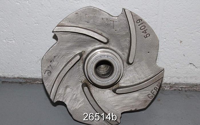 Used Goulds 3196 Impeller, 2x3x10, 5-Vane 7.5" Stainless Steel Impeller #26514