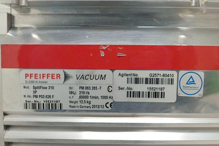 Used PFEIFFER SplitFlow 310 3P Agilent G2571-80410 Vacuum Pump with Controller TC 400