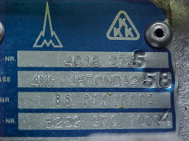 Used KKK 4MF-4870NDA258