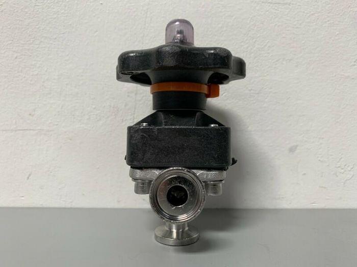 Used ITT Pure-Flo .5-316L-RA201163 Diaphragm Valve, w/ Three 1" Sanitary Fittings