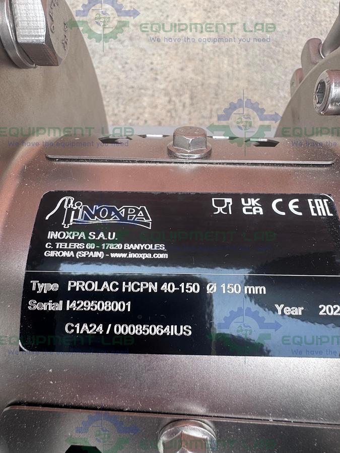 Inoxpa PROLAC HCPN 40-150 High Level Hygienic Centrifugal Pump 2022 w/5 HP Motor
