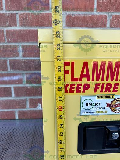 Used Securall 4 Gallon Flammable Liquid Storage Cabinet w/ Soft Close Door, Shelf