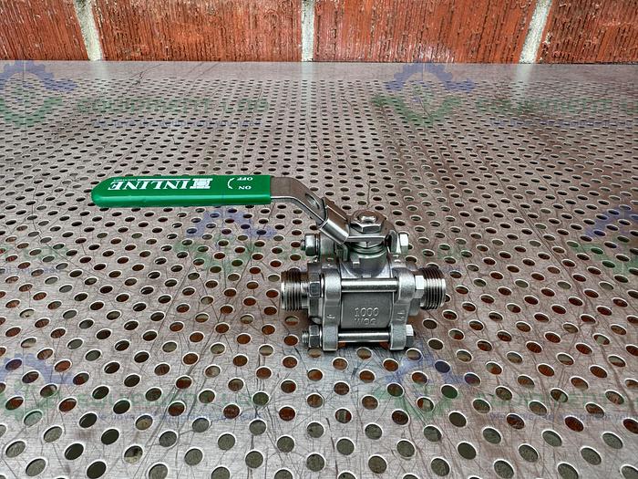 Used Inline Industries  Stainless Steel Ball Valve w/ 1/2" Sanitary Fitting