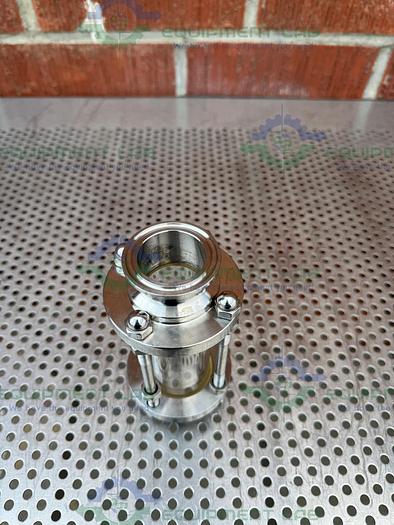 Used 316L Stainless Steel Single Wall In Line Sight Glass w/ 1 1/2" Sanitary Fitting