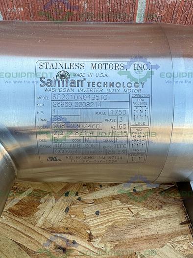 Used Stainless Motors  SC2C10N04B5TG Stainless Steel 1 HP Washdown Duty Motor