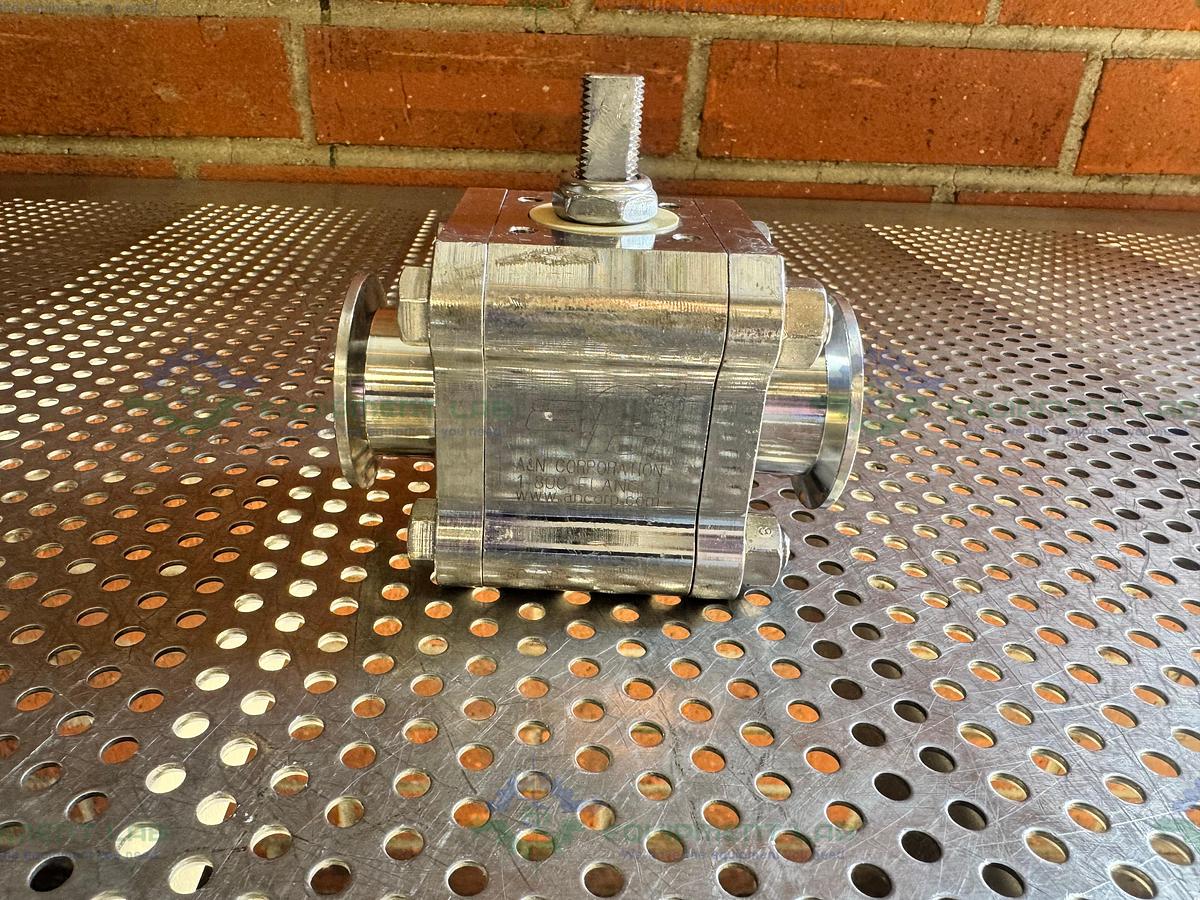 Used A&N Corporation Stainless Steel Ball Valve w/ KF40 Vacuum Fitting